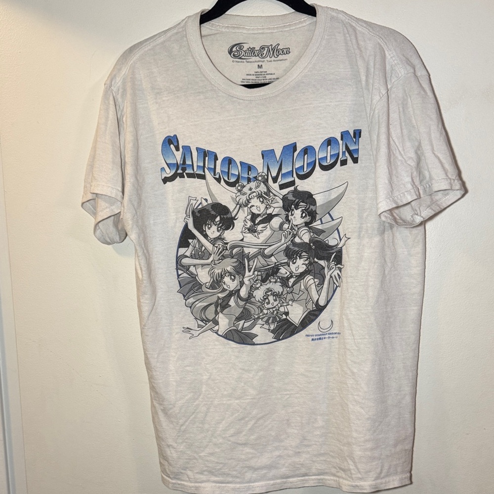 Anime Sailor Moon White Graphic T-Shirt